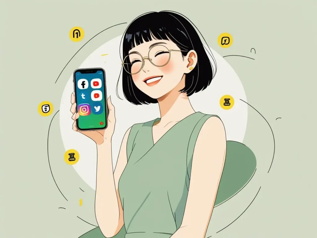 一個使用很多社群的女生突 一個使用很多社群的女生突