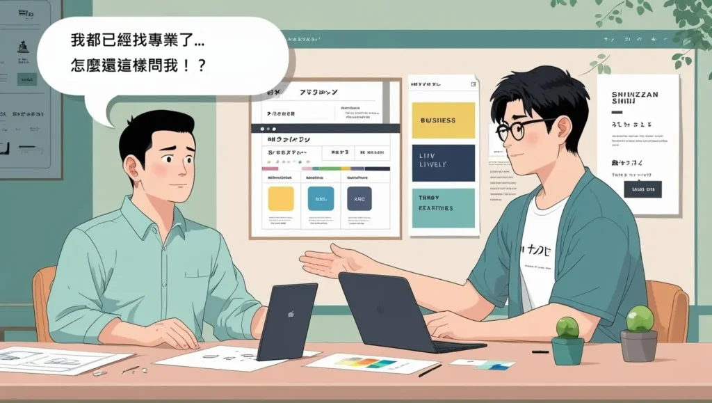 跟網頁設計師開會圖 跟網頁設計師開會圖