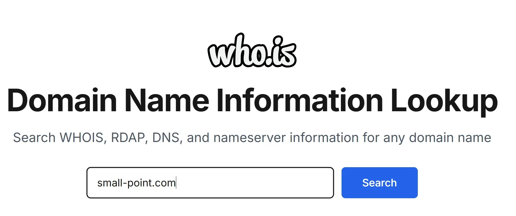 who.is 搜尋範例畫面